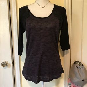 Lace Accent Baseball Tee Size M